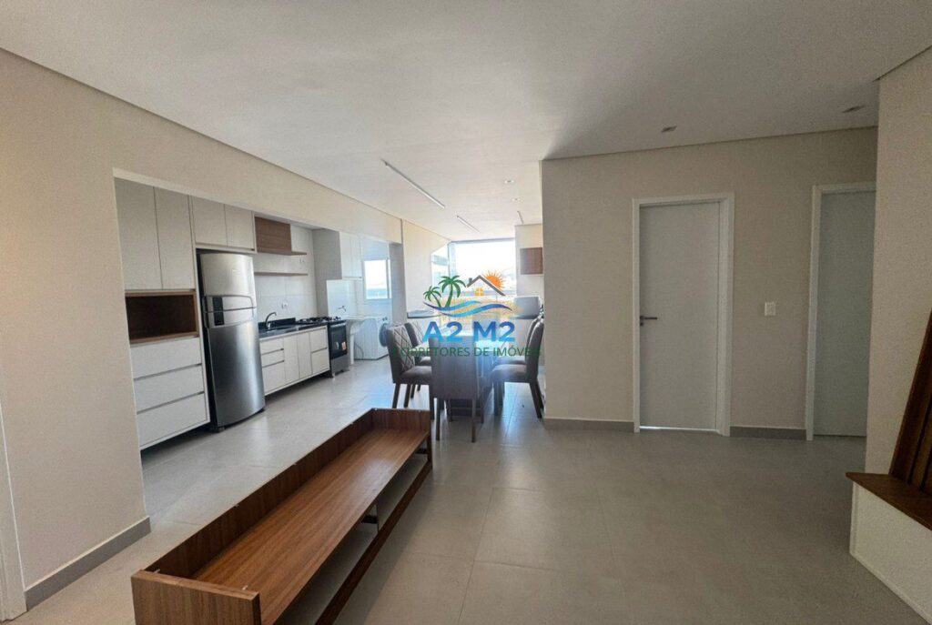 LOCAÇÃO – Apto Vista Mar, 03 dorms (01 suíte), 02 vagas, mobiliado – Piscina elevada c/ borda Infinita