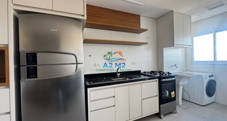 LOCAÇÃO – Apto Vista Mar, 03 dorms (01 suíte), 02 vagas, mobiliado – Piscina elevada c/ borda Infinita