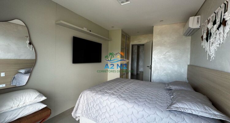 Apartamento Vista Mar , Mobiliado 3 dor. sendo 1 suite , varanda gourmet , na praia da Massaguaçu em Caraguatatuba