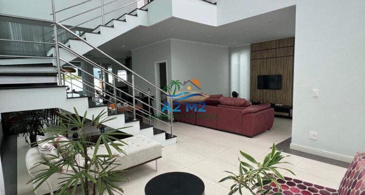 Casa de alto padrão para locação definitiva – 4 suítes – Condomínio Costa Nova, frente ao mar, Massaguaçu, Caraguatatuba