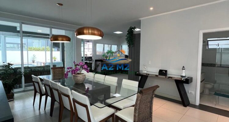 Casa de alto padrão para locação definitiva – 4 suítes – Condomínio Costa Nova, frente ao mar, Massaguaçu, Caraguatatuba